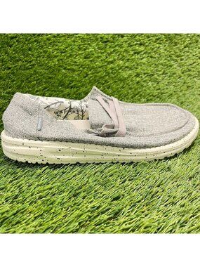 Hey Dude Wendy L Linen Womens Size 8 Iron Gray Athletic Walking Slip On Shoes